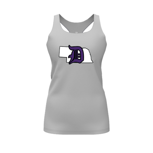 [FT0TRBGY-FYS-LOGO1] Decker Racerback Tank Top (Female Youth S, Gray, Logo 1)