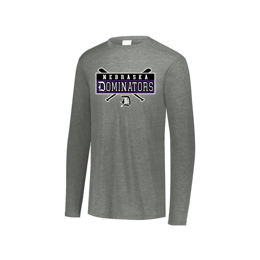 [FTLCUBGY-YS-LOGO2] Decker Youth Tri-Blend T-Shirt - Long Sleeve (Youth S, Gray, Logo 2)