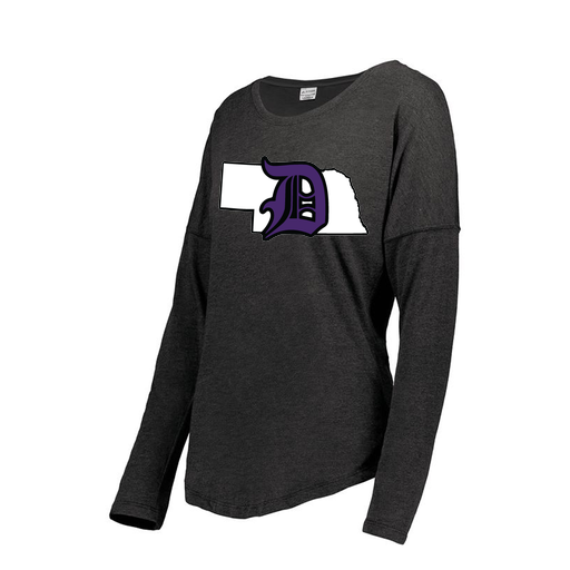 [FTLCUBBK-FAXS-LOGO1] Decker Women's Tri-Blend T-Shirt - Long Sleeve (Female Adult XS, Black, Logo 1)