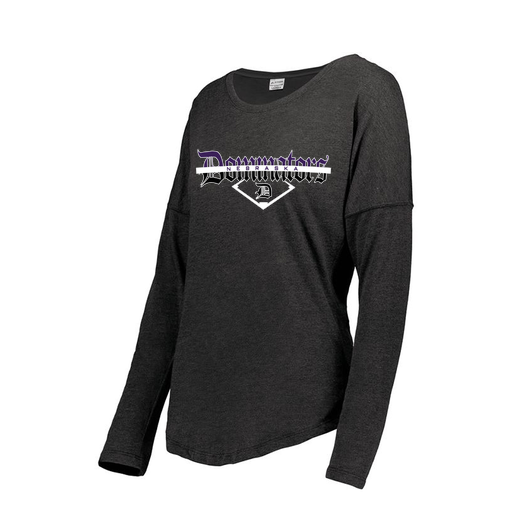 [FTLCUBBK-FAXS-LOGO3] Decker Women's Tri-Blend T-Shirt - Long Sleeve (Female Adult XS, Black, Logo 3)
