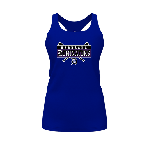 [CUS-DFW-RCBK-PER-RYL-FYS-LOGO2] Racerback Tank Top (Female Youth S, Royal, Logo 2)