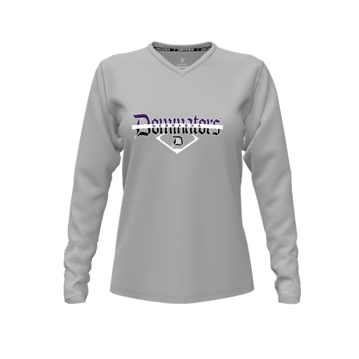 [CUS-DFW-TEES-CMF-VNK-LSL-GRY-FYXS-LOGO3] Decker Comfort T-Shirt (Female Youth XS, Gray, V Neck, Logo 3, Long Sleeve)