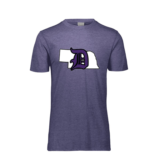 [FTSCUBNV-YS-LOGO1] Decker Youth Tri-Blend T-Shirt - Short Sleeve (Youth S, Navy, Logo 1)