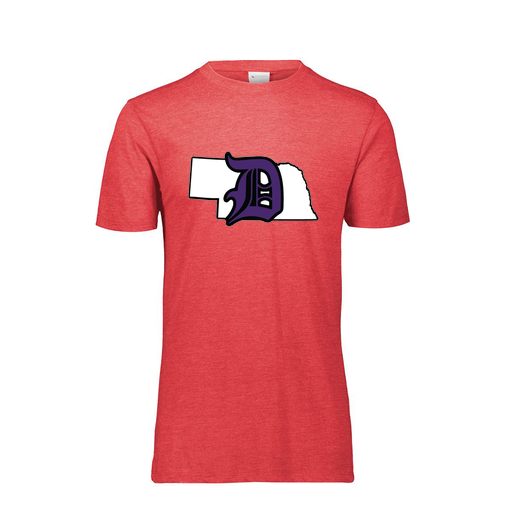 [FTSCUBRD-YS-LOGO1] Decker Youth Tri-Blend T-Shirt - Short Sleeve (Youth S, Red, Logo 1)