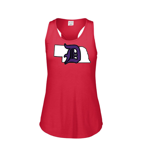 [3078.V96.S-LOGO1] Ladies Tri Blend Tank Top (Female Adult S, Red, Logo 1)