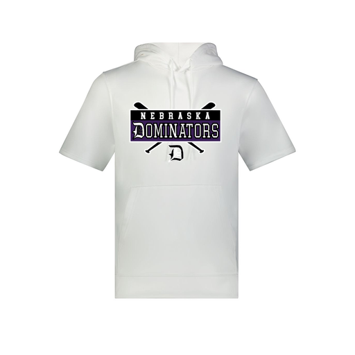 [6871.005.S-LOGO2] Men's Dri Fit Short Sleeve Hoodie (Adult S, White, Logo 2)