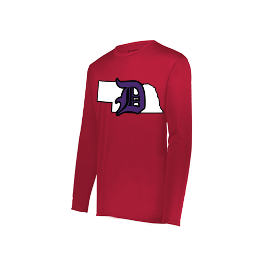 [222822.083.XS-LOGO1] Men's LS Smooth Sport Shirt (Adult XS, Red, Logo 1)