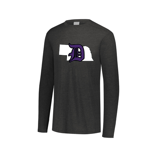 [FTLCUBBK-AXS-LOGO1] Decker Men's Tri-Blend T-Shirt - Long Sleeve (Adult XS, Black, Logo 1)