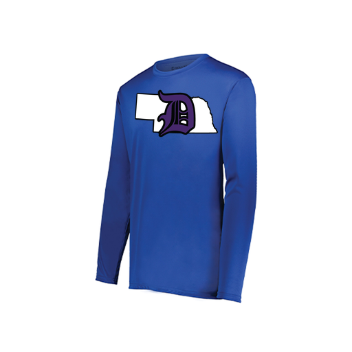 [222823.060.S-LOGO1] Youth LS Smooth Sport Shirt (Youth S, Royal, Logo 1)