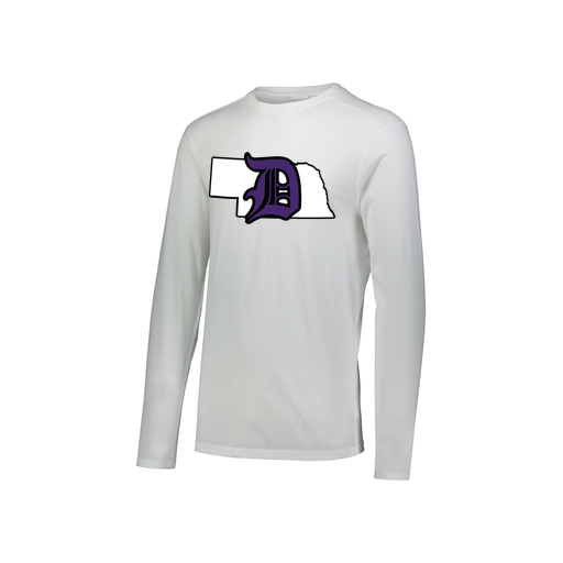 [FTLCUBWH-YS-LOGO1] Decker Youth Tri-Blend T-Shirt - Long Sleeve (Youth S, White, Logo 1)