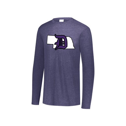 [FTLCUBNV-YS-LOGO1] Decker Youth Tri-Blend T-Shirt - Long Sleeve (Youth S, Navy, Logo 1)