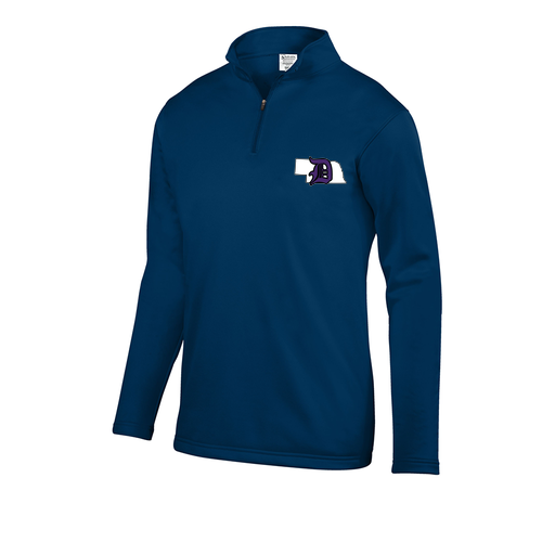 [FOLQFFNV-YS-LOGO1] Decker Youth FlexFleece 1/4 Zip (Youth S, Navy, Logo 1)