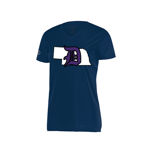 [222820.065.S-LOGO1] Ladies Movement Dri Fit Shirt (Female Adult S, Navy, Logo 1)